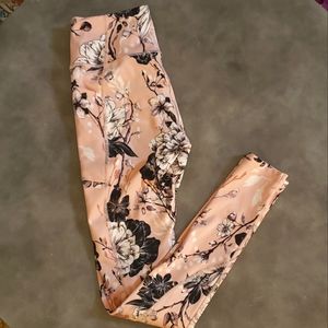 Victoria's Secret Leggings, Pink Floral, Medium